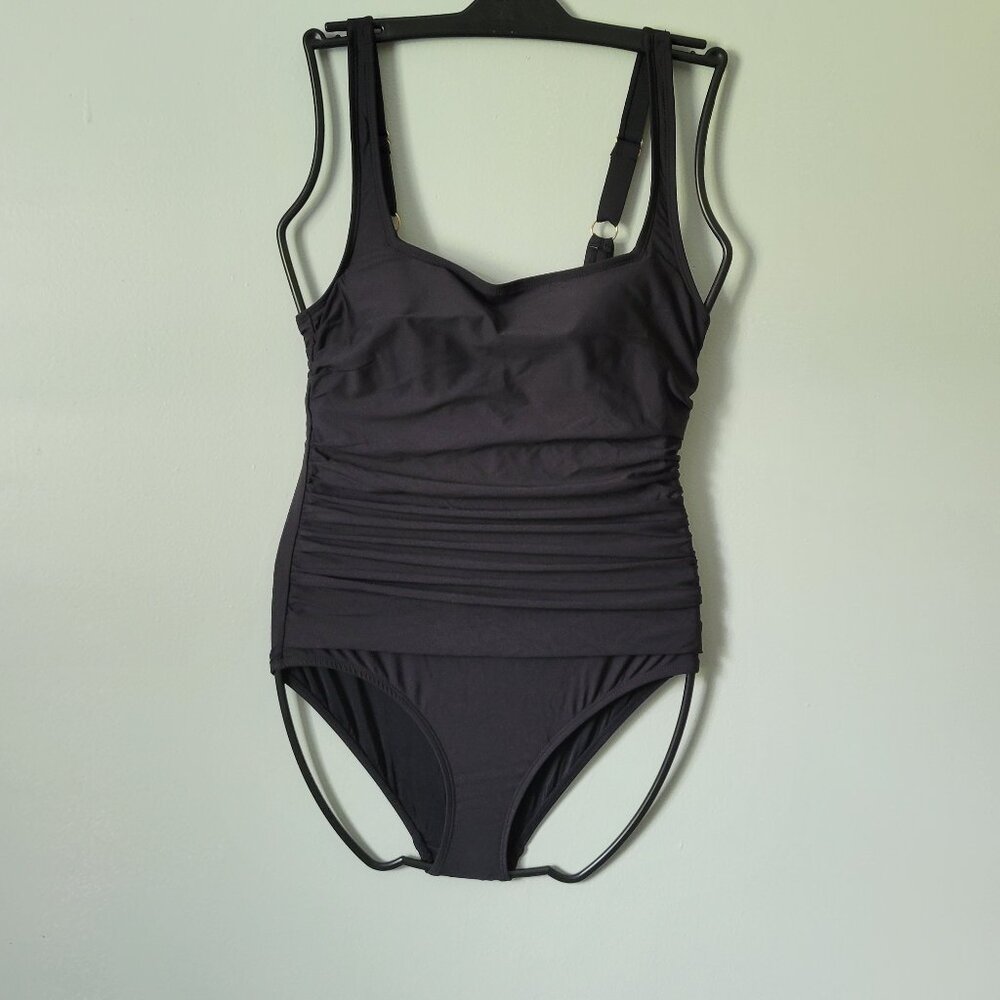 Anne Cole Black Swimsuit Women's Medium One Piece Adjustable  Bathing Suit NWT